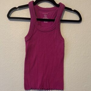 Intimately By Free People Vibrant Magenta Ribbed Tank Top